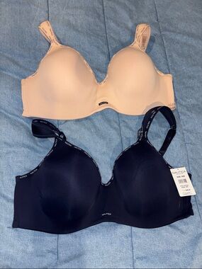 2 NWT Nautica Smooth Molded Bra Duo - Black & Nude with under wire